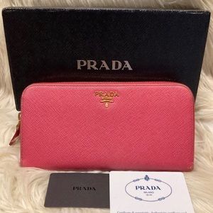 Gorgeous! Prada Pink Saffiano Long Wallet #1.4g - image 1